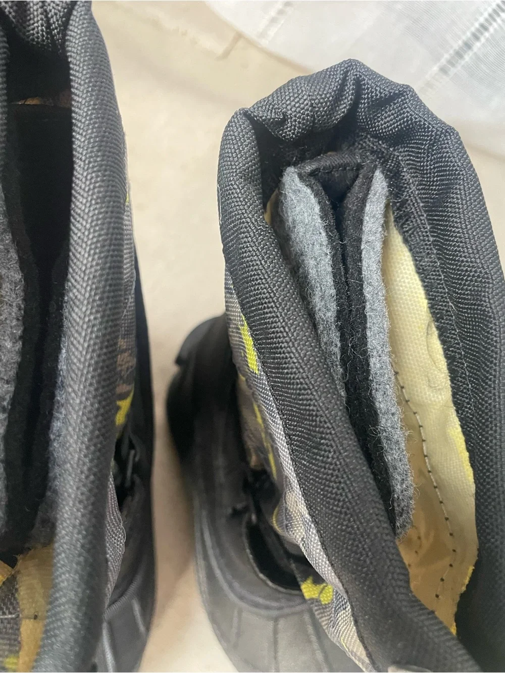Columbia Kids Black Winter Boots with Yellow Accent